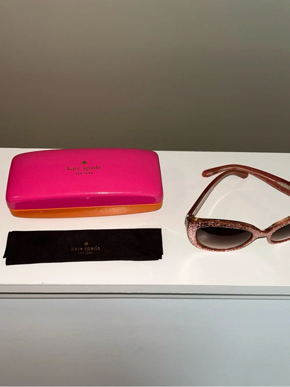 Kate Spade Women’s Glitter Cat-Eye Sunglasses - Rose Gold